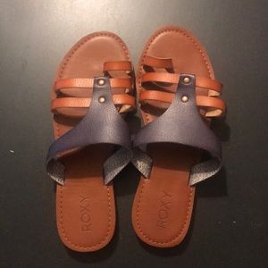 Leather multicolored flip-flops